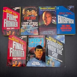 Lot of 7 Star Trek Pocket Books: Final Frontier, Lost Years, Spock's World
